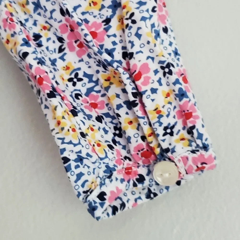 Ralph Lauren Floral Kids Shirt with Ruffle Scallop Collar Size 6 Months